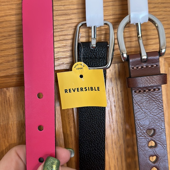 Cat & Jack Set of two Girl’s large belts. Dark brown belt is reversible … - Picture 1 of 6